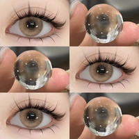 OVOLOOK美瞳半年抛女2片装三明治工艺自然日常小直径混血2024隐形眼镜 浅琥珀14.0【半年抛】 150度