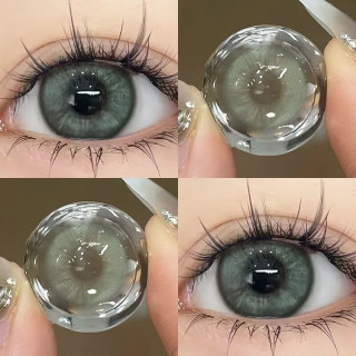 OVOLOOK美瞳半年抛女2片装三明治工艺自然日常小直径混血2024隐形眼镜 莱林青灰【半年抛】 125度