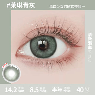 OVOLOOK美瞳半年抛女2片装三明治工艺自然日常小直径混血2024隐形眼镜 莱林青灰【半年抛】 125度