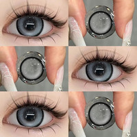 OVOLOOK美瞳半年抛女2片装三明治工艺自然日常小直径混血2024隐形眼镜 比巴卜灰14.5【半年抛】 100度