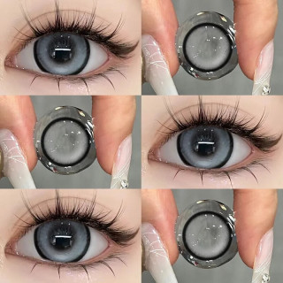 OVOLOOK美瞳半年抛女2片装三明治工艺自然日常小直径混血2024隐形眼镜 比巴卜灰14.5【半年抛】 100度