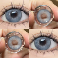 OVOLOOK美瞳半年抛女2片装三明治工艺自然日常小直径混血2024隐形眼镜 泰勒蓝灰14.2【半年抛】 300度