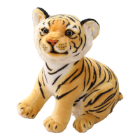 威尔通 老虎毛绒玩具虎年十二生肖吉祥物公司聚会 新年元宵节女生布娃娃 男孩玩具玩偶陪睡觉抱枕枕头 23cm仿真虎 仿真老虎-黄色23cm