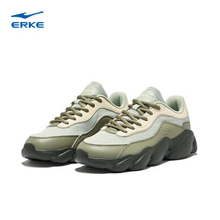 鸿星尔克 休闲鞋女子夏季网面透气户外运动防滑耐磨老爹鞋|甜心2.0 海沫绿/橡树色 36