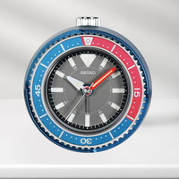 SEIKO 精工 日本精工时钟2024水鬼系列夜灯夜光桌面钟表儿童计时标记闹钟 蓝红色 QHE207L
