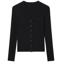 MISS SIXTY 2025秋季针织开衫女V领修身羊毛桑蚕丝混纺气质 黑色 L