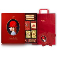 红帽子 AKAI BOHSHI 日本进口夹心曲奇饼干喜饼零食388g礼盒铁盒纸袋