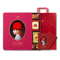 红帽子 AKAI BOHSHI 日本进口曲奇夹心零食饼干粉色款266g礼品铁盒喜饼