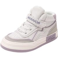 WARRIOR 回力 童鞋儿童运动鞋秋冬时尚中大童休闲鞋保暖男女童高帮二棉鞋 米紫（经典） 33码 内长约21cm