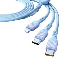 ISIDO 充电线三合一快充数据线100W一拖三type-c车载适用苹果华为安卓