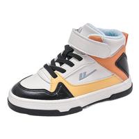 回力童鞋儿童小白鞋冬女童高帮板鞋加绒保暖男童运动鞋 米橙黑(加绒) 33码 33码内长约21cm