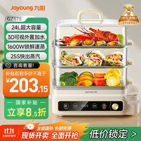 九阳 电蒸锅24L三层大容量家用电蒸锅多功能电蒸箱多层蒸汽锅多用途蒸锅全透明视窗不锈钢蒸片GZ578