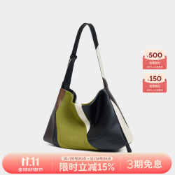 古良吉吉 WARMSTUDIO 女士风筝hobo包 大容量通勤包 旅行拼接托特包 ipad包 森林绿