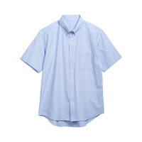 七面 SEVEN 七面 男士短袖衬衫 棉质抗皱牛津纺