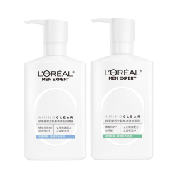巴黎欧莱雅 欧莱雅男士专用氨基酸洗面奶洁面膏乳185ml*2控油平衡保湿去角质护肤品