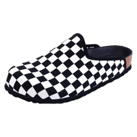 Devo的的沃 Devo Life软木拖鞋勃肯鞋包头半包半拖套脚街头个性外穿潮女鞋22001 黑白方格飞织 34 （拍小一码）