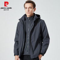 皮尔卡丹(pierre cardin)三合一可拆卸冲锋衣男女2025冬季加绒加厚户外保暖防风外套款 灰色 M 【三合一】