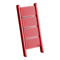 派迎乔迁梯子家用折叠梯人字梯伸缩加厚室内多功能登高爬梯四步梯-红