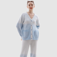 猫人半边绒秋冬保暖睡衣男女款家居服套装外穿 L
