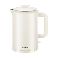 苏泊尔（SUPOR）电热水壶快烧壶1.5升家用1500w烧水壶煮水壶热水壶电热壶304不锈钢大容量开水壶 SW-15T109A(白)