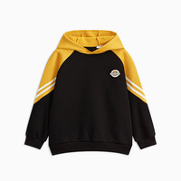 马骑顿 童装冬款男大童宽松休闲拼色运动登山潮流保暖连帽卫衣 黑色 120