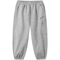 马骑顿（MQD）男童25秋街潮长裤中大童宽松束脚裤跑步篮球卫裤 浅麻灰 140