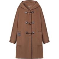 Teenie Weenie【初代千金牛角扣】小熊女绵羊毛羊驼毛双面毛呢大衣 棕色 S
