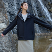 雪中飞三合一冲锋衣男女同款2025春秋户外防风防水外套 6688墨黑色【登山系列三合一】 4XL
