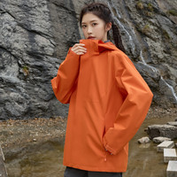 雪中飞三合一冲锋衣男女同款2025春秋户外防风防水外套 6677氧化橙【登山系列单冲】 4XL