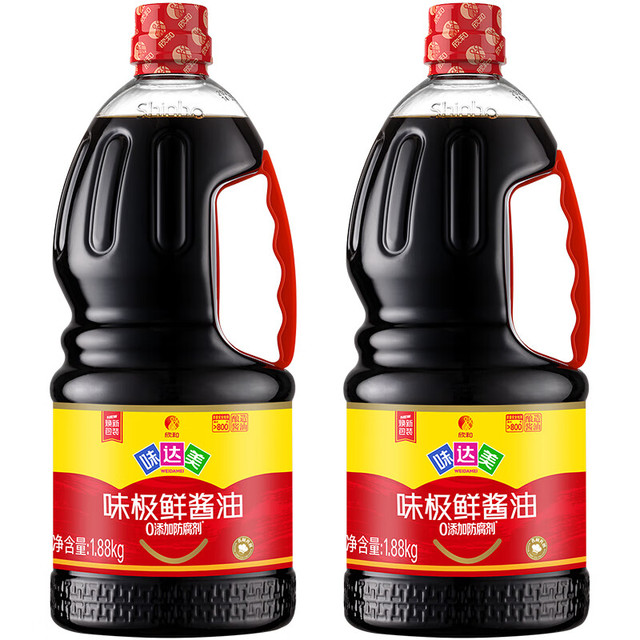 有券的上：欣和 Shinho 味达美  味极鲜酱油 1.88kg*2（赠品：金标生抽180ml，蚝油软管装200g）