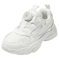 百丽童鞋女童小白鞋2025秋冬男童运动鞋儿童旋扣中大童老爹鞋