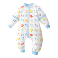 良良(liangliang)儿童睡袋儿童秋冬分腿新生儿睡袋宝宝防踢被子纯棉保暖 春秋款【适合20-25℃】云卷蓝 L码(身高80-95CM)