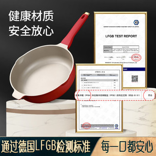 闪闪优品含钛煎锅不粘锅加深平底锅不粘锅家用深煎锅煎饼锅煎蛋锅煎牛排锅 【带盖】钛：深煎平底锅 28cm