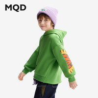 马骑顿（MQD）MQD童装男童卫衣2024儿童秋冬季上衣加厚连帽中大童老虎内搭 草绿 160