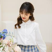 富罗迷 清新学院风儿童衬衫春秋百搭白衬衣春秋女童学生衬衫