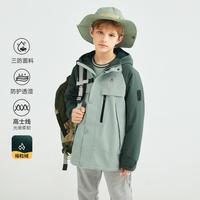 Hush Puppies 暇步士 男童秋冬季加绒风衣外套户外登山运动休闲外套