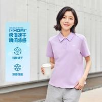 斯凯奇 25年秋新品珠地棉翻领运动polo衫女短袖t恤女式polo衫