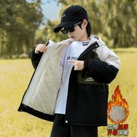 优蜜屋 男童外套2025秋冬新款加厚上衣中大儿童时尚风衣青少年上装