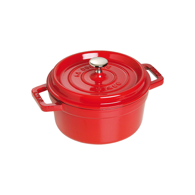 staub 珐宝 圆形炖锅 铸铁锅 22cm 20cm樱桃红