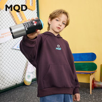 马骑顿（MQD）男童25春卡通学院风休闲运动中大童连帽卫衣 紫红 130