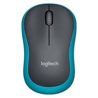 logitech 罗技 M186 2.4G无线鼠标 1000DPI 黑蓝色