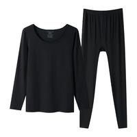 三枪（THREEGUN）秋衣秋裤纯棉男女套装秋季薄款3A抗菌防螨抗静电打底保暖内衣 【太空合作款】正黑 女 XL