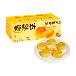 鲍师傅 生椰丝绒馅椰蓉饼500g