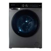 SHARP夏普10公斤大容量家用全自动滚筒洗衣机一级变频 银离子90℃高温590mm纤薄嵌入上排水 XQG100-6B43K-H