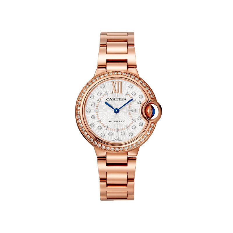 卡地亚(Cartier)蓝气球系列自动机械女表银白盘钢带36mmWJBB0083