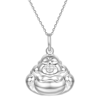 周六福弥勒佛项链女S999足银吊坠时尚D0412338 不含链