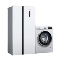 SIEMENS 西门子 冰箱洗烘一体机套装 KA50NE20TI变频对开门冰箱 502L 白色+WN42A1X00W洗烘一体机 9kg 白色