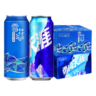 雪花 BEER/雪花 SNOWBEER 清爽 啤酒  勇闯概念+经典勇闯 500mL 24罐 整箱装