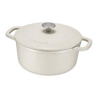 双立人（ZWILLING）珐琅锅汤锅炖锅铸铁锅微压锅双耳煲汤锅24cm炖肉锅电磁炉通用火锅 白色铸铁锅 24cm 3.8L