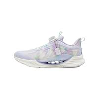 特步（XTEP）童鞋【氢风8.0护足跑鞋】夏季透气旋钮扣飞弹科技机器人同款跑鞋 雪青紫 【革面款】 36 码